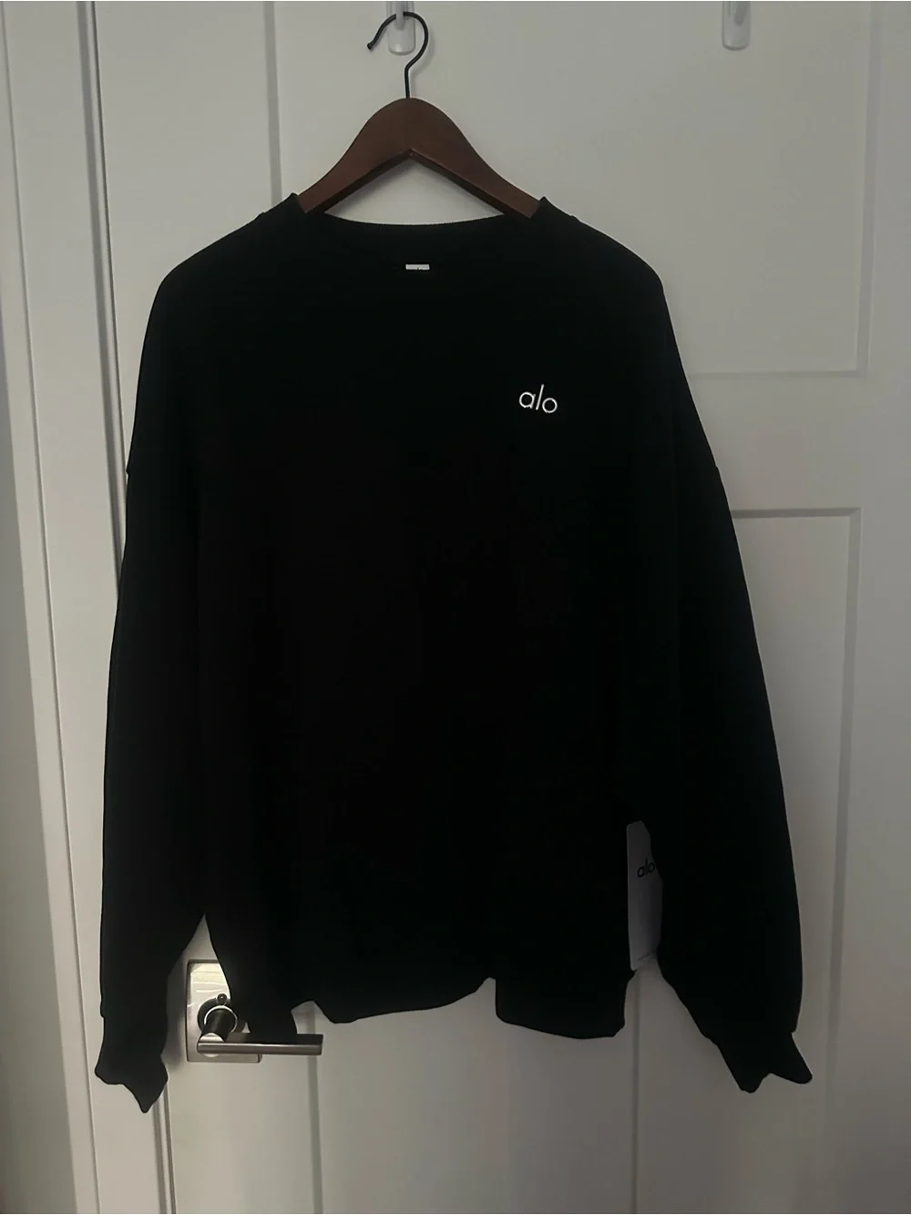 Alo Yoga Accolade Crew Neck Pullover Black Size L NWT